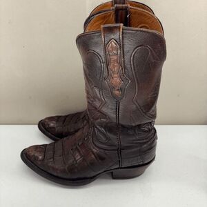Black Jack American Alligator USA Black Cherry Cowboy Boots Men's 9.5 D READ